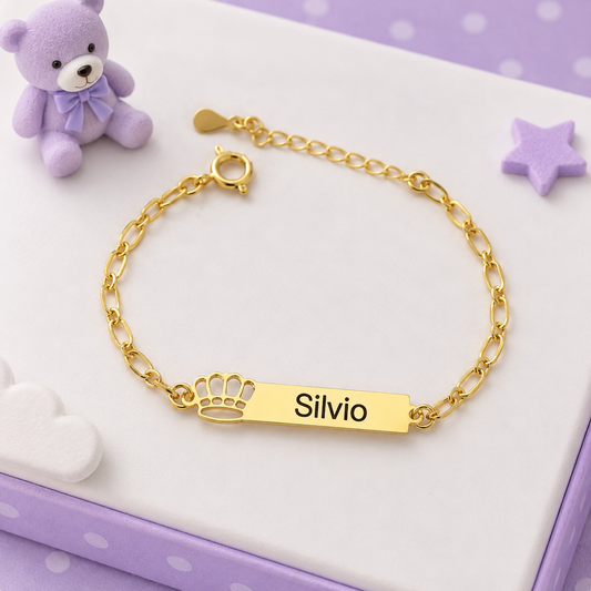 Pulseira Coroa Real - Banhada a Ouro 18K