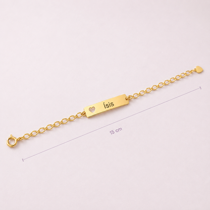 Pulseira Coração Vazado - Banhada a Ouro 18K