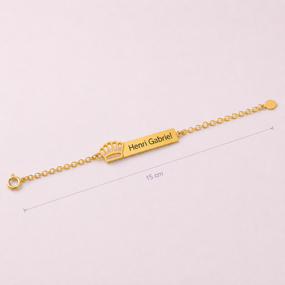 Pulseira Coroa Real - Banhada a Ouro 18K